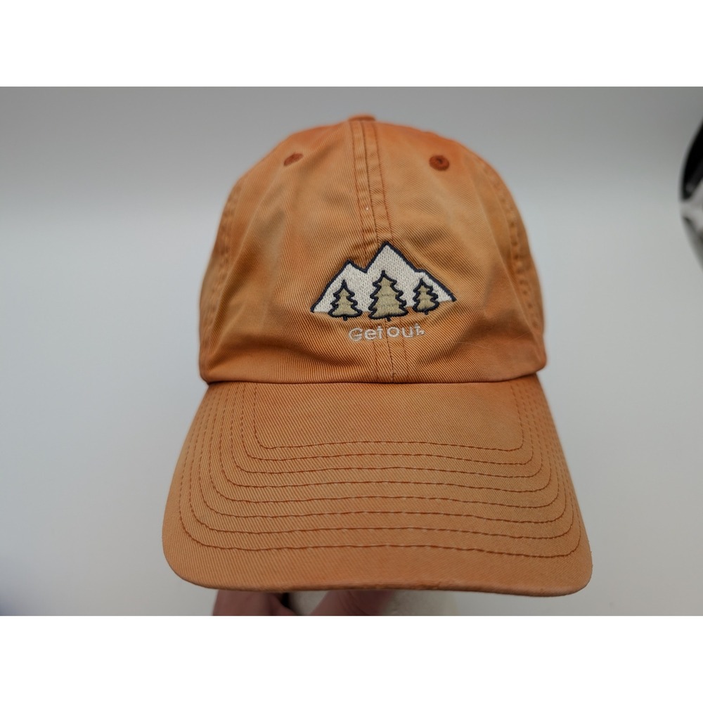 Life is Good Get Out Mountain Pine Tree Orange Cotton Adjustable Baseball Cap